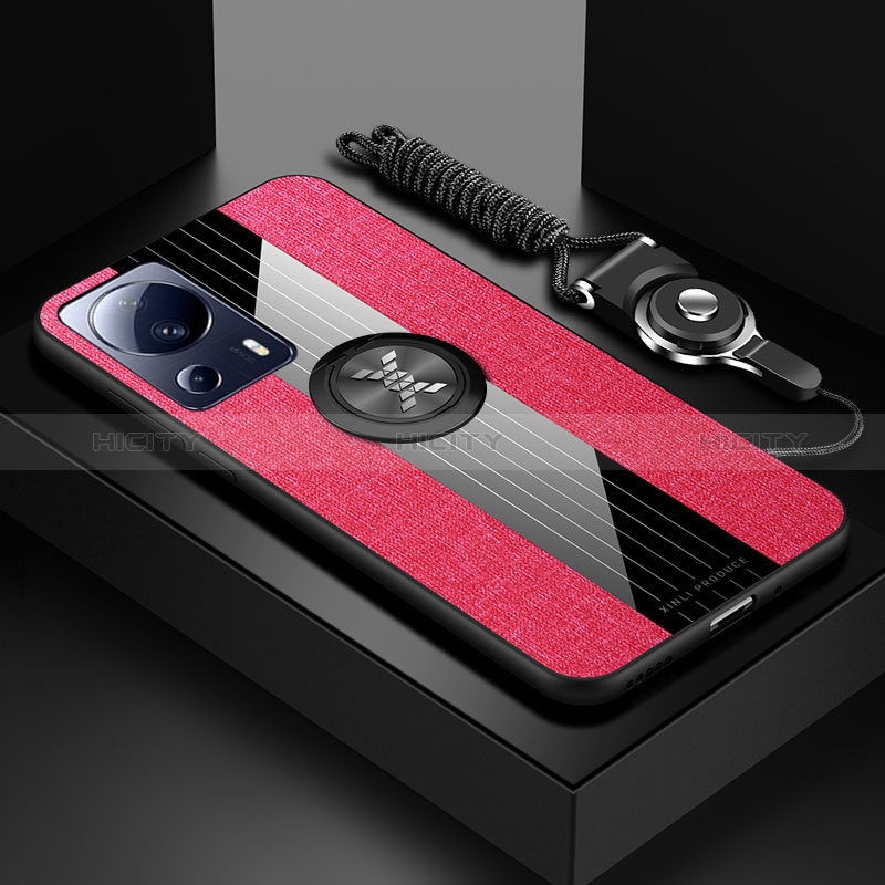 Funda Silicona Carcasa Ultrafina Goma con Magnetico Anillo de dedo Soporte X03L para Xiaomi Mi 13 Lite 5G