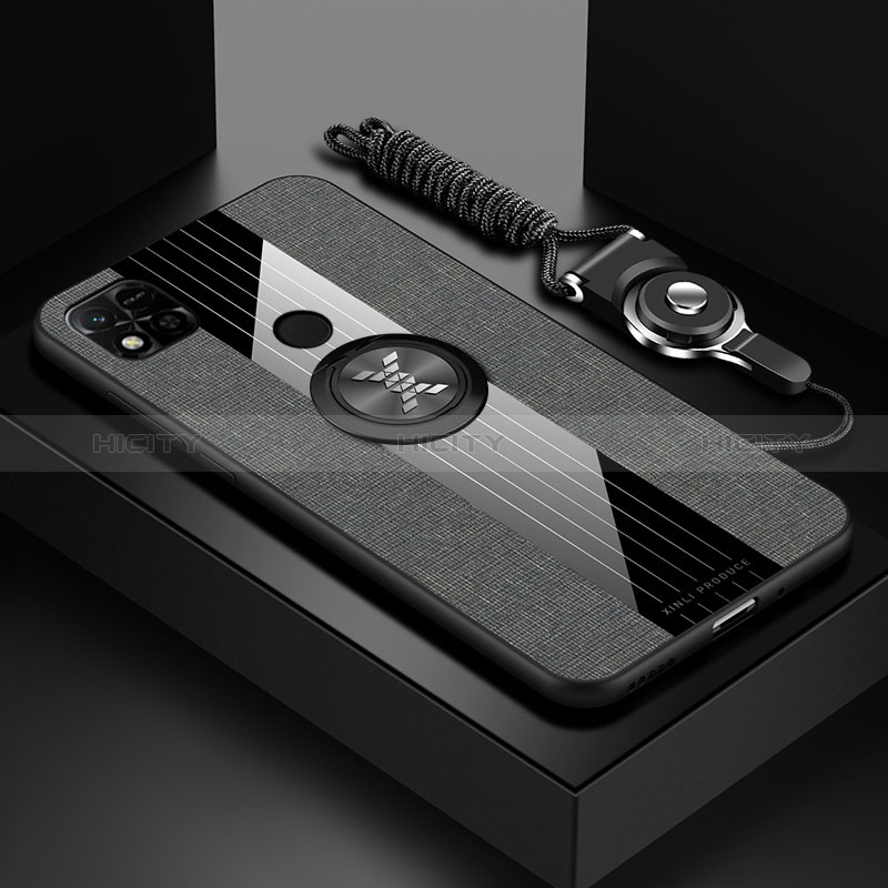 Funda Silicona Carcasa Ultrafina Goma con Magnetico Anillo de dedo Soporte X03L para Xiaomi POCO C31