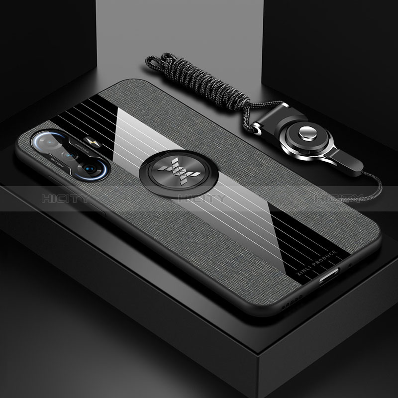 Funda Silicona Carcasa Ultrafina Goma con Magnetico Anillo de dedo Soporte X03L para Xiaomi Poco F3 GT 5G