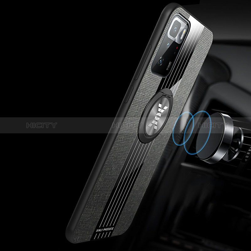 Funda Silicona Carcasa Ultrafina Goma con Magnetico Anillo de dedo Soporte X03L para Xiaomi Poco X3 GT 5G
