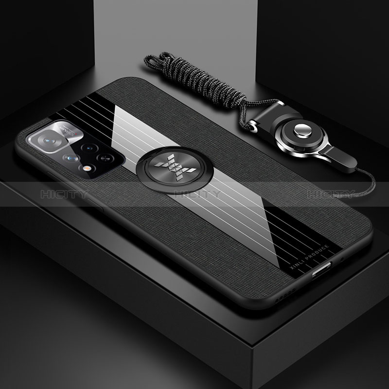 Funda Silicona Carcasa Ultrafina Goma con Magnetico Anillo de dedo Soporte X03L para Xiaomi Poco X4 NFC