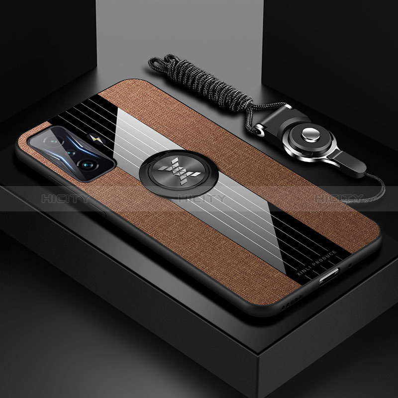 Funda Silicona Carcasa Ultrafina Goma con Magnetico Anillo de dedo Soporte X03L para Xiaomi Redmi K50 Gaming 5G