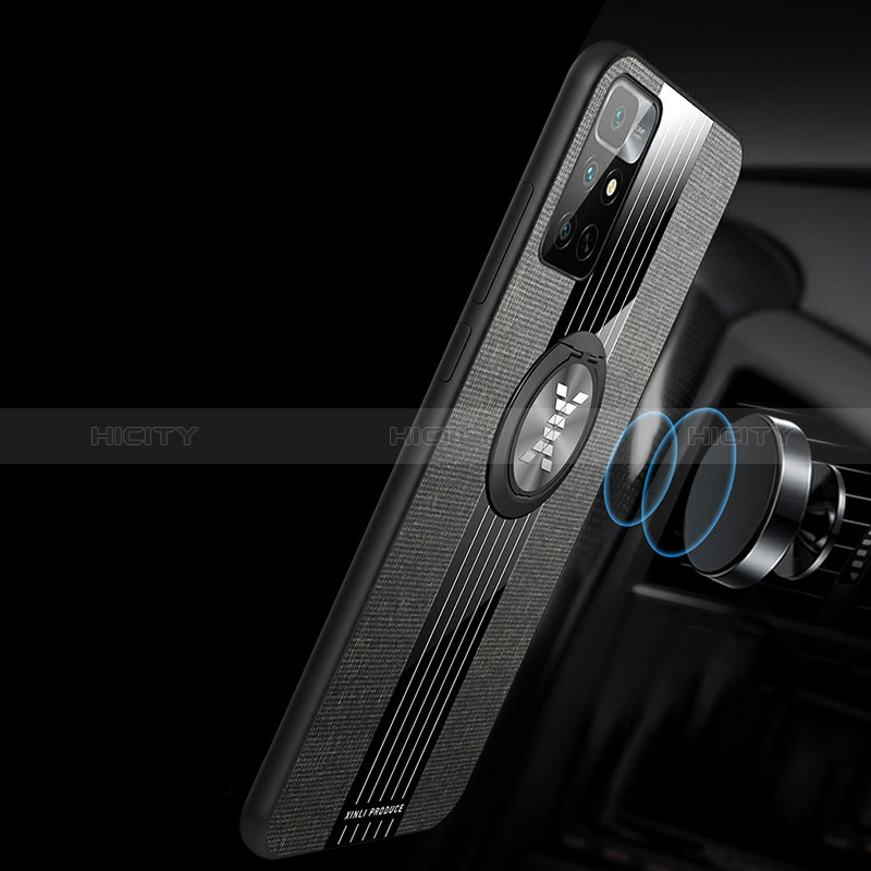 Funda Silicona Carcasa Ultrafina Goma con Magnetico Anillo de dedo Soporte X03L para Xiaomi Redmi Note 11 4G (2021)