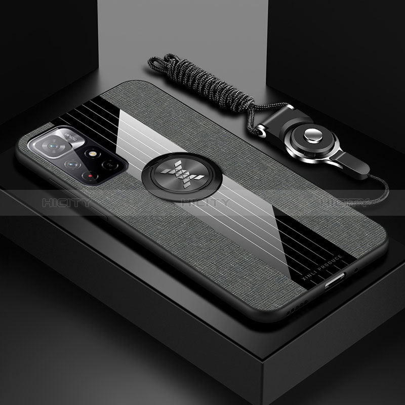 Funda Silicona Carcasa Ultrafina Goma con Magnetico Anillo de dedo Soporte X03L para Xiaomi Redmi Note 11T 5G