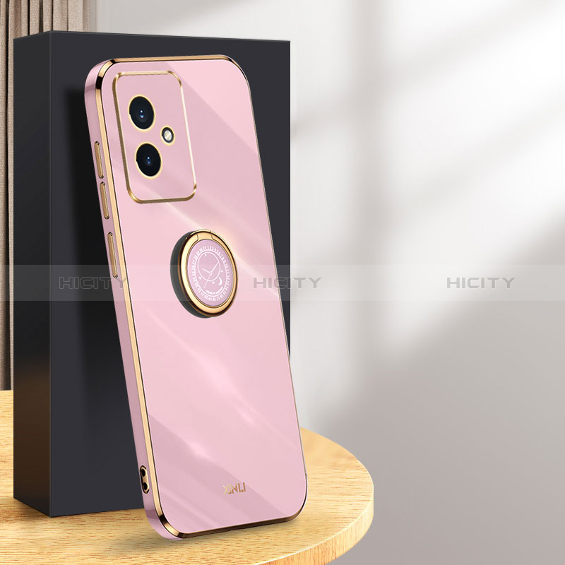 Funda Silicona Carcasa Ultrafina Goma con Magnetico Anillo de dedo Soporte XL1 para Huawei Honor 100 5G Purpura Claro