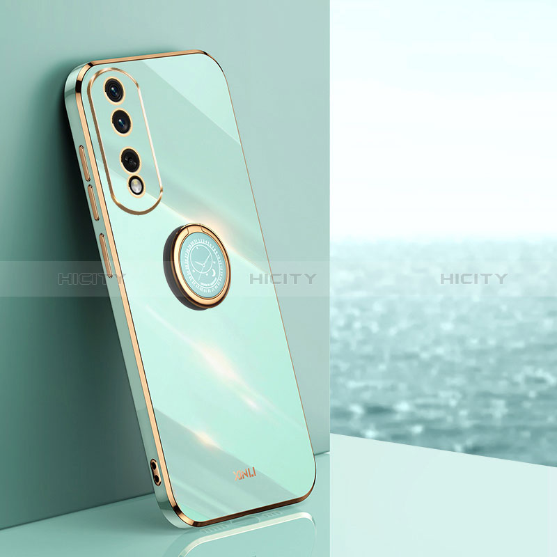 Funda Silicona Carcasa Ultrafina Goma con Magnetico Anillo de dedo Soporte XL1 para Huawei Honor 80 Pro 5G Verde