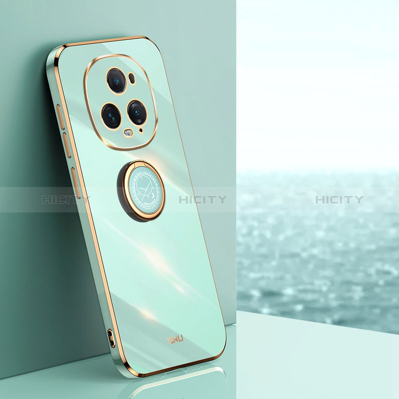 Funda Silicona Carcasa Ultrafina Goma con Magnetico Anillo de dedo Soporte XL1 para Huawei Honor Magic5 Ultimate 5G