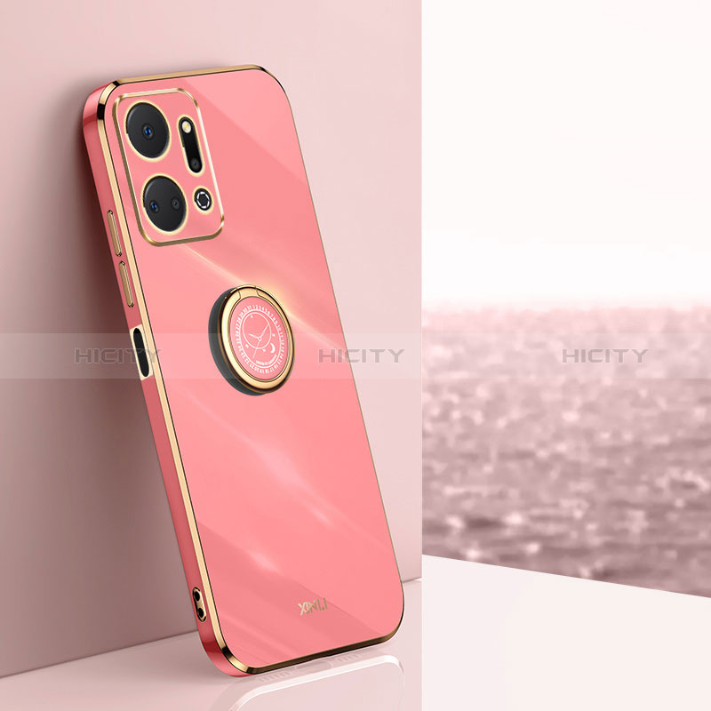 Funda Silicona Carcasa Ultrafina Goma con Magnetico Anillo de dedo Soporte XL1 para Huawei Honor X7a