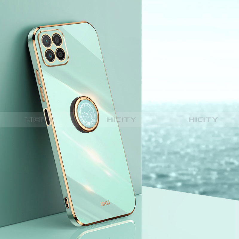 Funda Silicona Carcasa Ultrafina Goma con Magnetico Anillo de dedo Soporte XL1 para Huawei Honor X8a 5G Verde