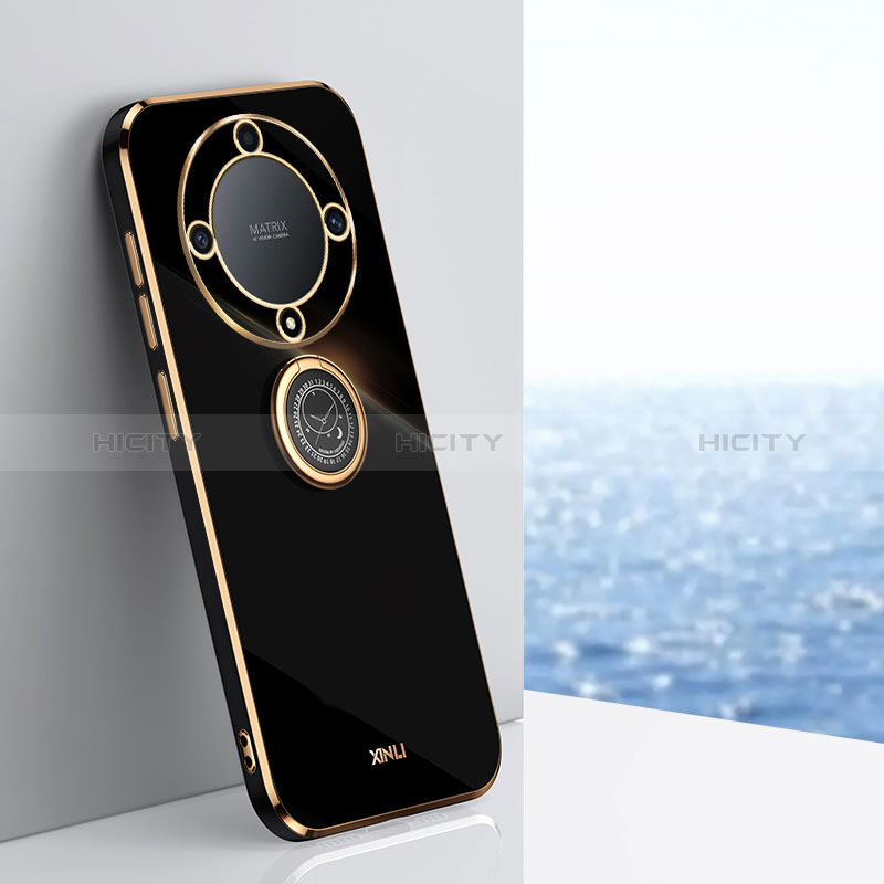 Funda Silicona Carcasa Ultrafina Goma con Magnetico Anillo de dedo Soporte XL1 para Huawei Honor X9a 5G