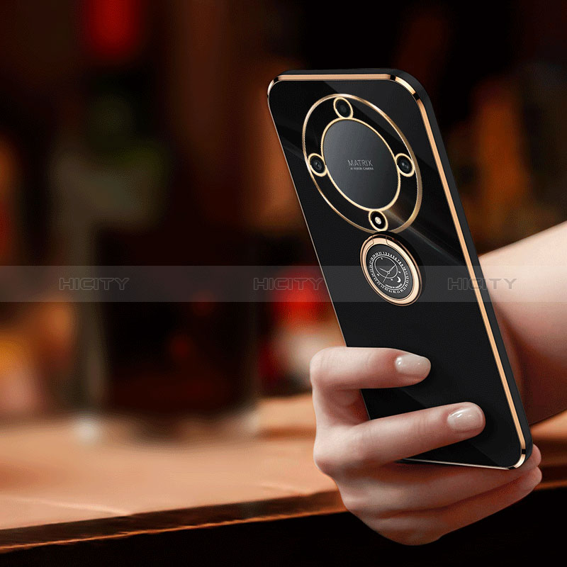 Funda Silicona Carcasa Ultrafina Goma con Magnetico Anillo de dedo Soporte XL1 para Huawei Honor X9a 5G