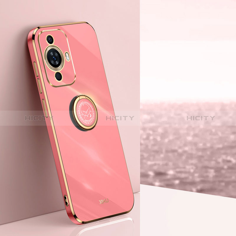 Funda Silicona Carcasa Ultrafina Goma con Magnetico Anillo de dedo Soporte XL1 para Huawei Nova 11 Pro