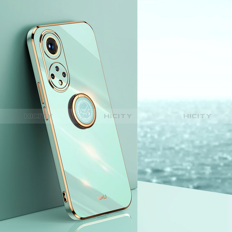 Funda Silicona Carcasa Ultrafina Goma con Magnetico Anillo de dedo Soporte XL1 para Huawei Nova 9 Pro Verde