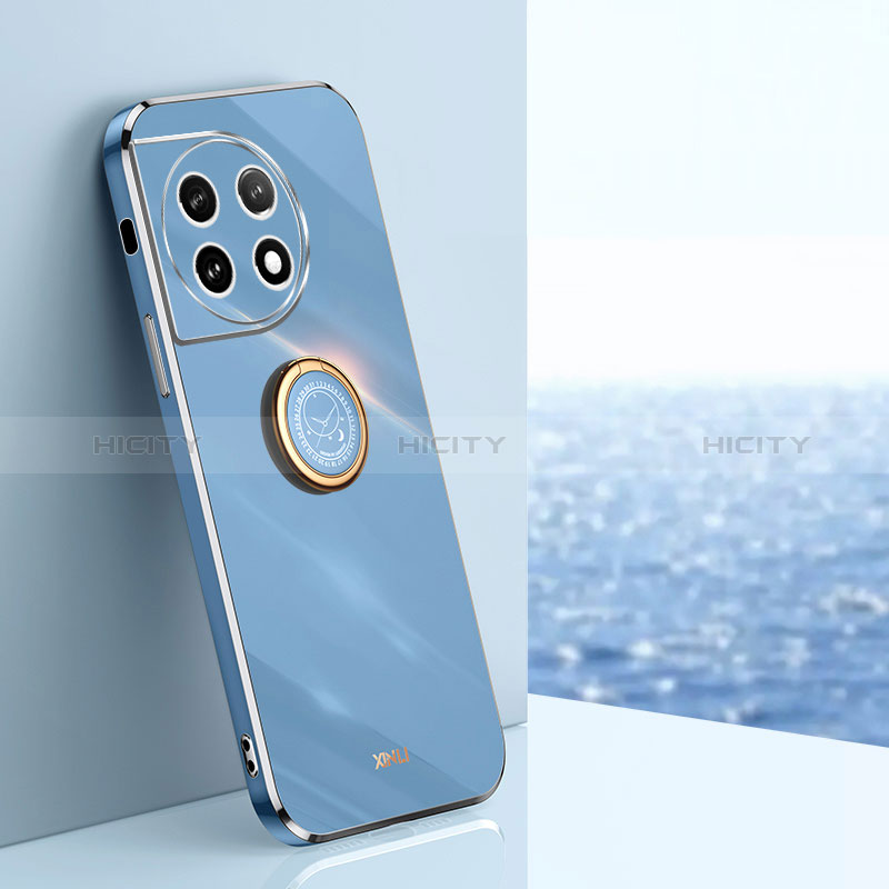 Funda Silicona Carcasa Ultrafina Goma con Magnetico Anillo de dedo Soporte XL1 para OnePlus 11R 5G Azul
