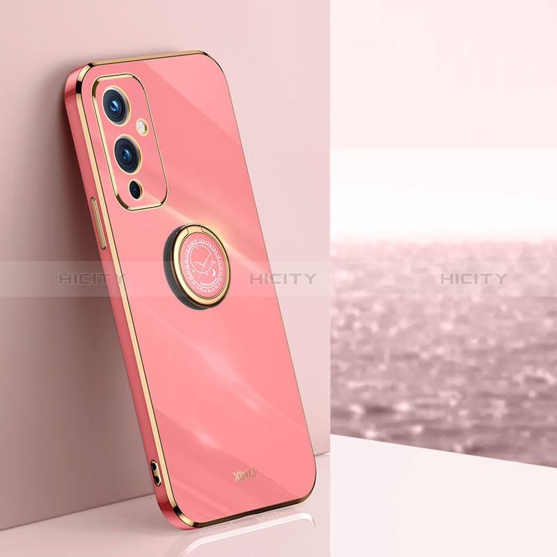 Funda Silicona Carcasa Ultrafina Goma con Magnetico Anillo de dedo Soporte XL1 para OnePlus 9 5G