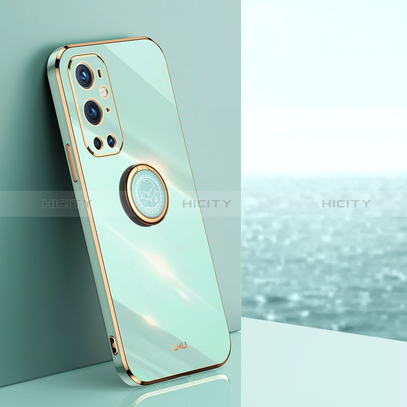 Funda Silicona Carcasa Ultrafina Goma con Magnetico Anillo de dedo Soporte XL1 para OnePlus 9 Pro 5G