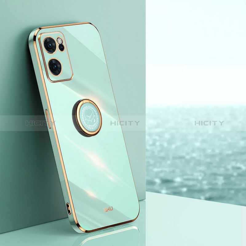 Funda Silicona Carcasa Ultrafina Goma con Magnetico Anillo de dedo Soporte XL1 para OnePlus Nord CE 2 5G Verde