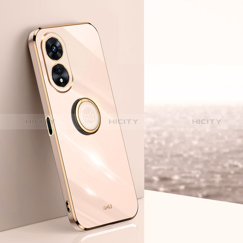 Funda Silicona Carcasa Ultrafina Goma con Magnetico Anillo de dedo Soporte XL1 para Oppo A1 5G Oro