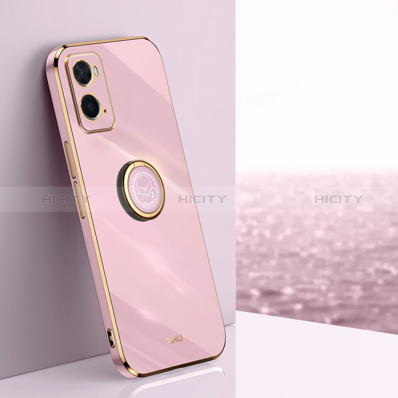 Funda Silicona Carcasa Ultrafina Goma con Magnetico Anillo de dedo Soporte XL1 para Oppo A36 Rosa