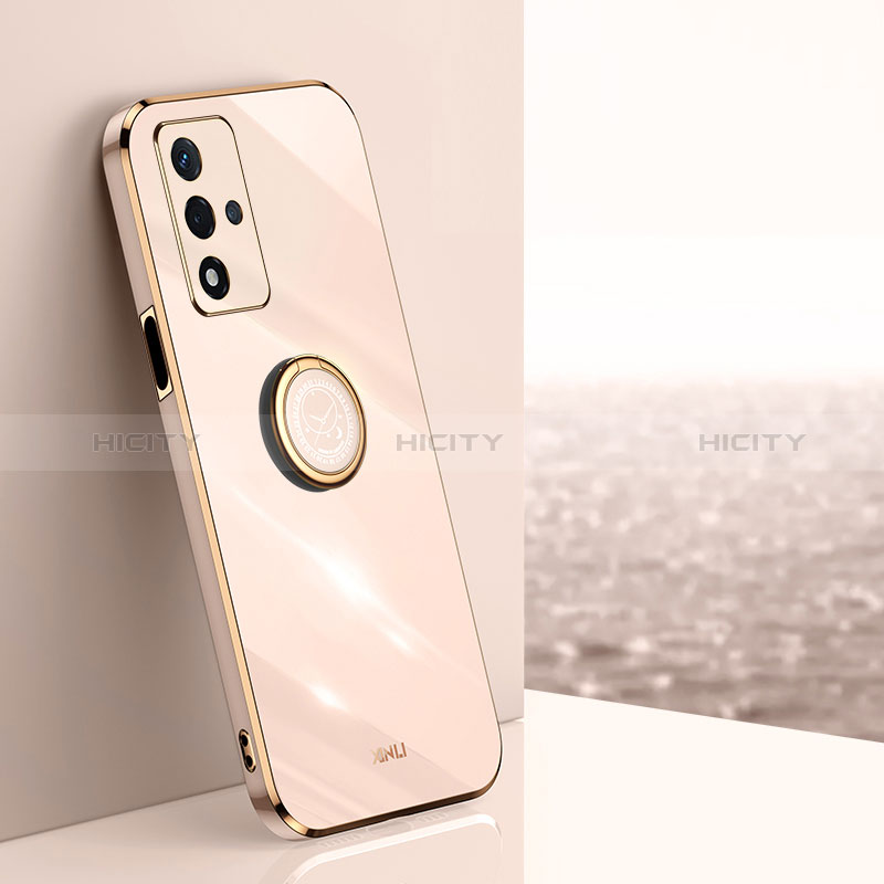 Funda Silicona Carcasa Ultrafina Goma con Magnetico Anillo de dedo Soporte XL1 para Oppo A93s 5G Oro