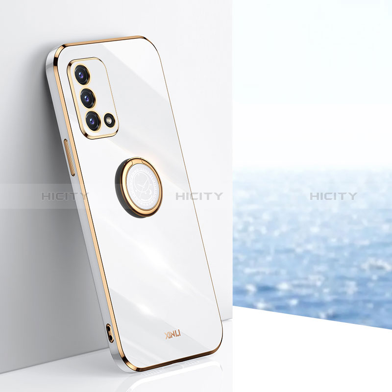 Funda Silicona Carcasa Ultrafina Goma con Magnetico Anillo de dedo Soporte XL1 para Oppo A95 4G Blanco