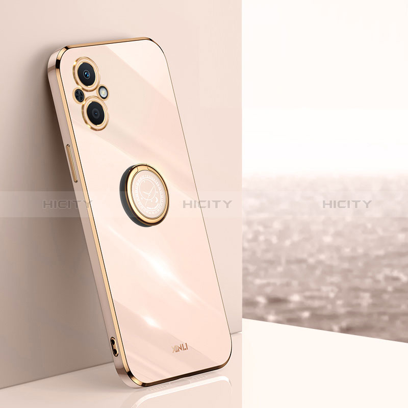 Funda Silicona Carcasa Ultrafina Goma con Magnetico Anillo de dedo Soporte XL1 para Oppo A96 5G Oro