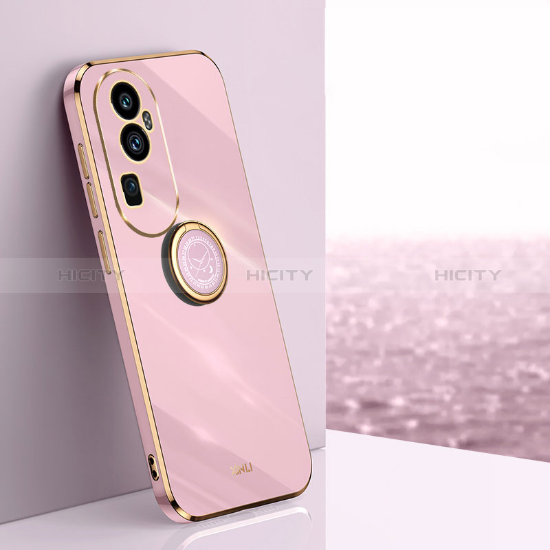 Funda Silicona Carcasa Ultrafina Goma con Magnetico Anillo de dedo Soporte XL1 para Oppo Reno10 Pro+ Plus 5G