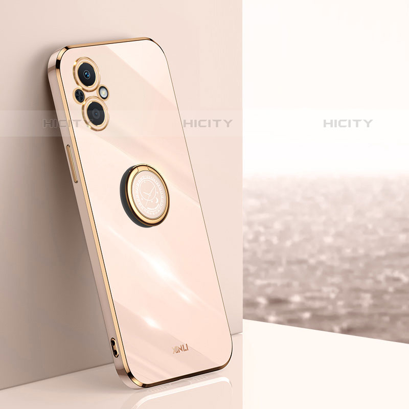 Funda Silicona Carcasa Ultrafina Goma con Magnetico Anillo de dedo Soporte XL1 para Oppo Reno8 Z 5G Oro