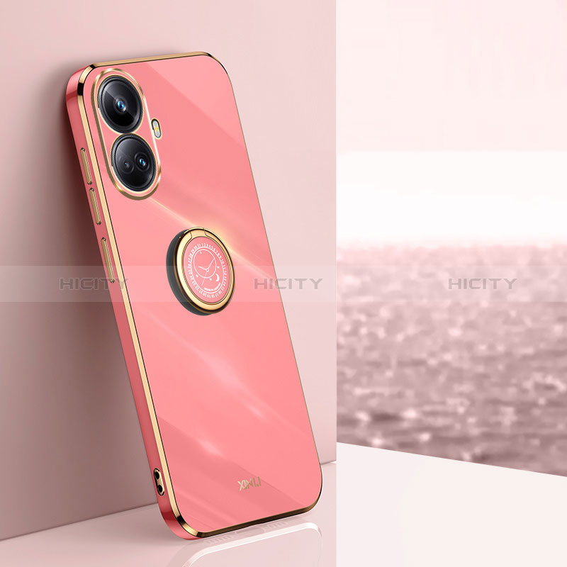 Funda Silicona Carcasa Ultrafina Goma con Magnetico Anillo de dedo Soporte XL1 para Realme 10 Pro+ Plus 5G