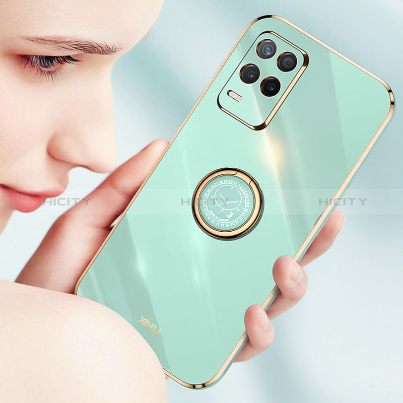 Funda Silicona Carcasa Ultrafina Goma con Magnetico Anillo de dedo Soporte XL1 para Realme 8s 5G