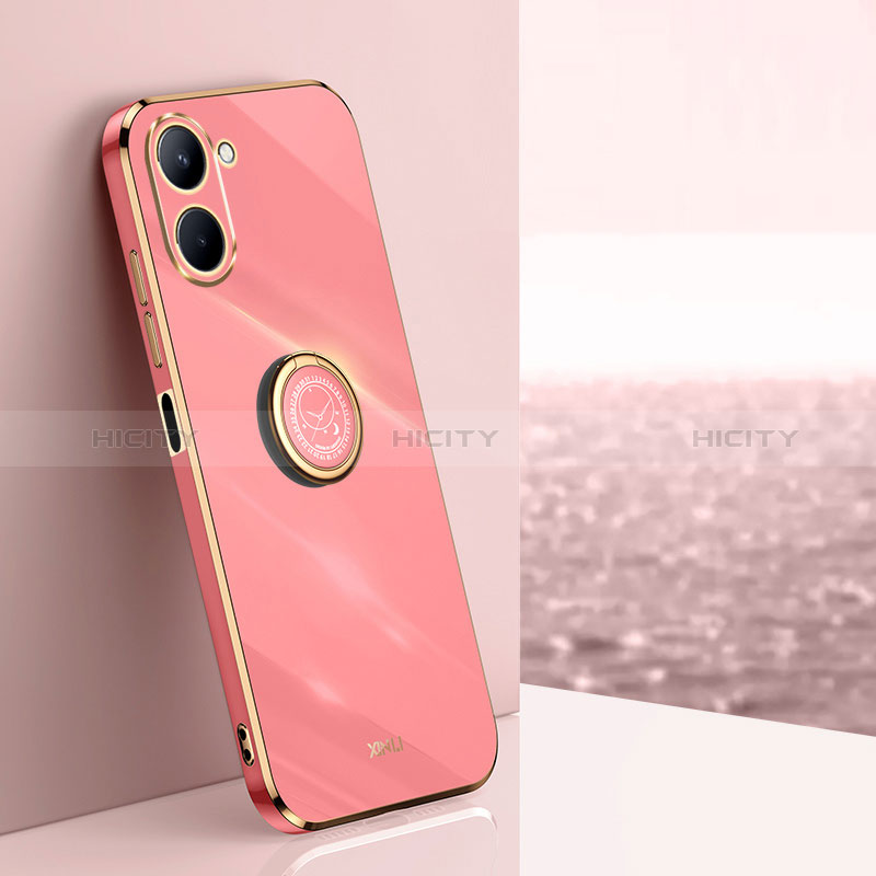 Funda Silicona Carcasa Ultrafina Goma con Magnetico Anillo de dedo Soporte XL1 para Realme C33 (2023)