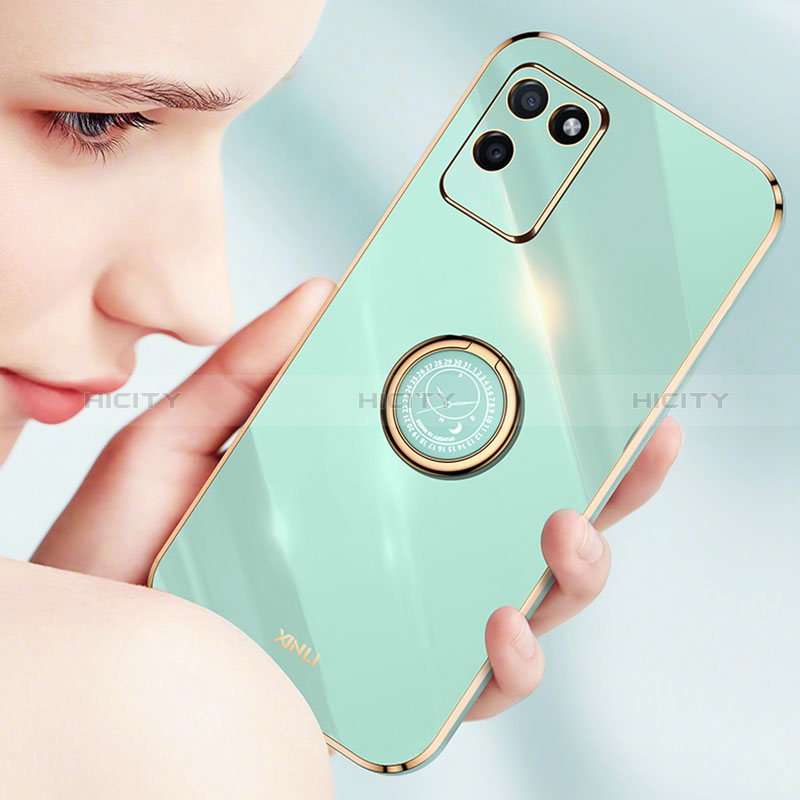 Funda Silicona Carcasa Ultrafina Goma con Magnetico Anillo de dedo Soporte XL1 para Realme V11s 5G