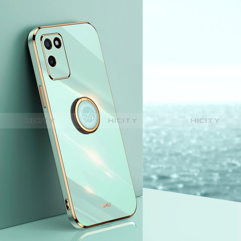 Funda Silicona Carcasa Ultrafina Goma con Magnetico Anillo de dedo Soporte XL1 para Realme V11s 5G