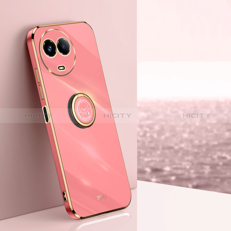 Funda Silicona Carcasa Ultrafina Goma con Magnetico Anillo de dedo Soporte XL1 para Realme V50 5G