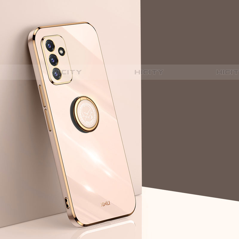 Funda Silicona Carcasa Ultrafina Goma con Magnetico Anillo de dedo Soporte XL1 para Samsung Galaxy A05s Oro