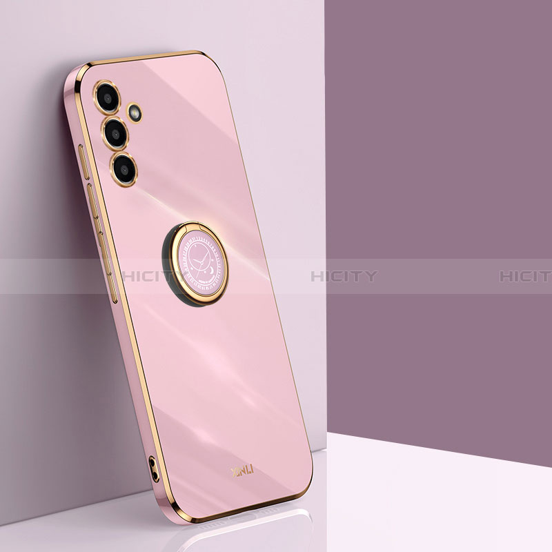 Funda Silicona Carcasa Ultrafina Goma con Magnetico Anillo de dedo Soporte XL1 para Samsung Galaxy A13 5G Rosa