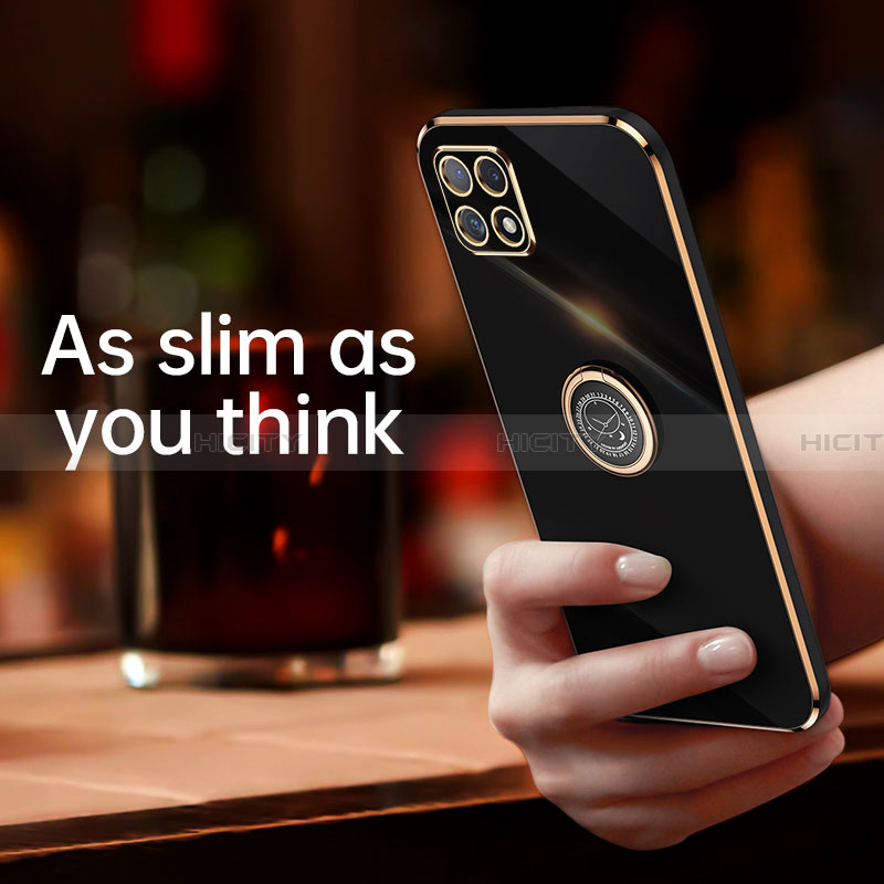 Funda Silicona Carcasa Ultrafina Goma con Magnetico Anillo de dedo Soporte XL1 para Samsung Galaxy A22 5G