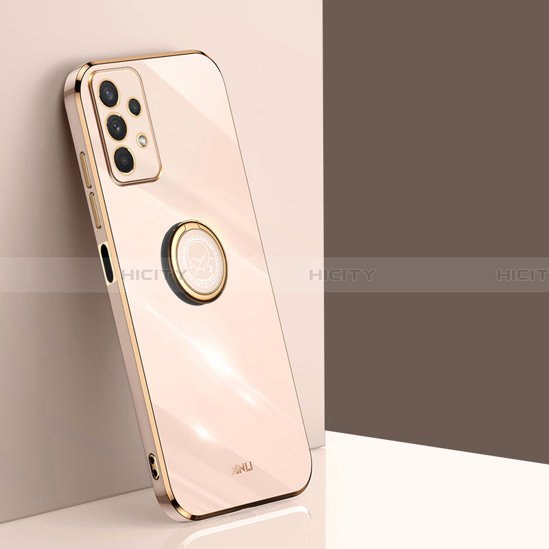 Funda Silicona Carcasa Ultrafina Goma con Magnetico Anillo de dedo Soporte XL1 para Samsung Galaxy A32 5G Oro