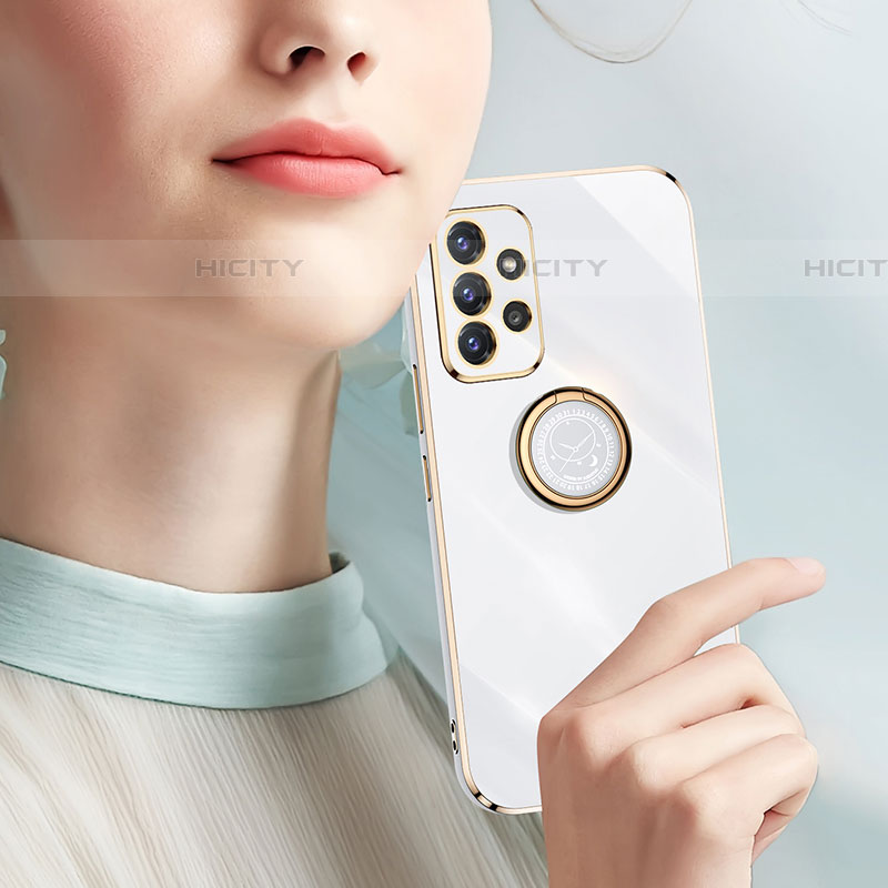 Funda Silicona Carcasa Ultrafina Goma con Magnetico Anillo de dedo Soporte XL1 para Samsung Galaxy A72 4G