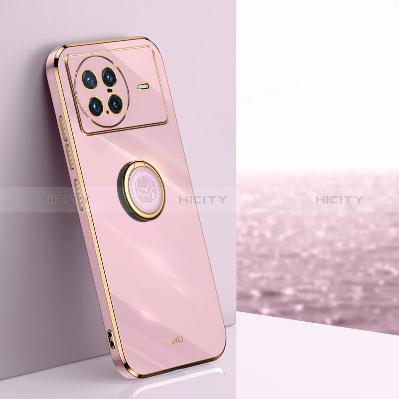 Funda Silicona Carcasa Ultrafina Goma con Magnetico Anillo de dedo Soporte XL1 para Vivo X Note Rosa