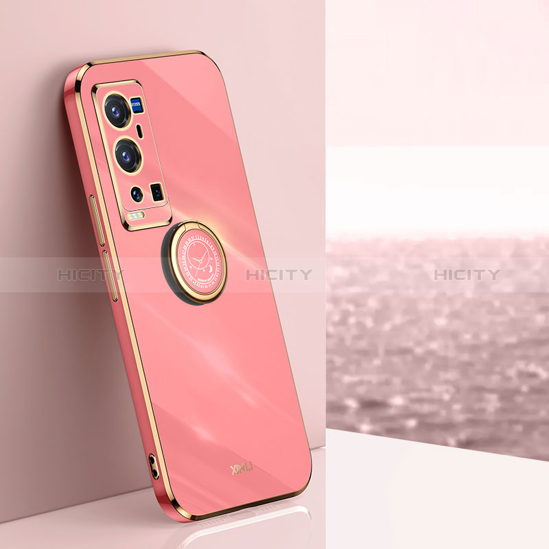 Funda Silicona Carcasa Ultrafina Goma con Magnetico Anillo de dedo Soporte XL1 para Vivo X60 Pro+ Plus 5G