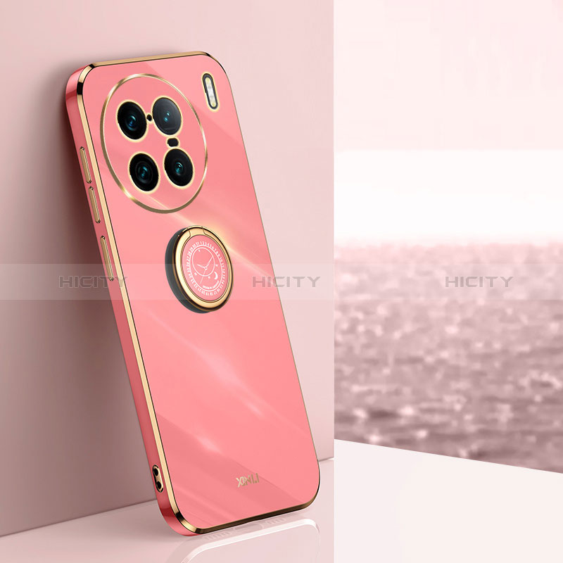 Funda Silicona Carcasa Ultrafina Goma con Magnetico Anillo de dedo Soporte XL1 para Vivo X90 Pro+ Plus 5G