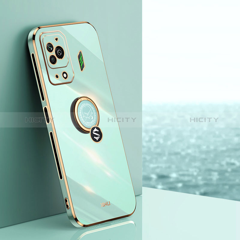 Funda Silicona Carcasa Ultrafina Goma con Magnetico Anillo de dedo Soporte XL1 para Xiaomi Black Shark 5 Pro 5G