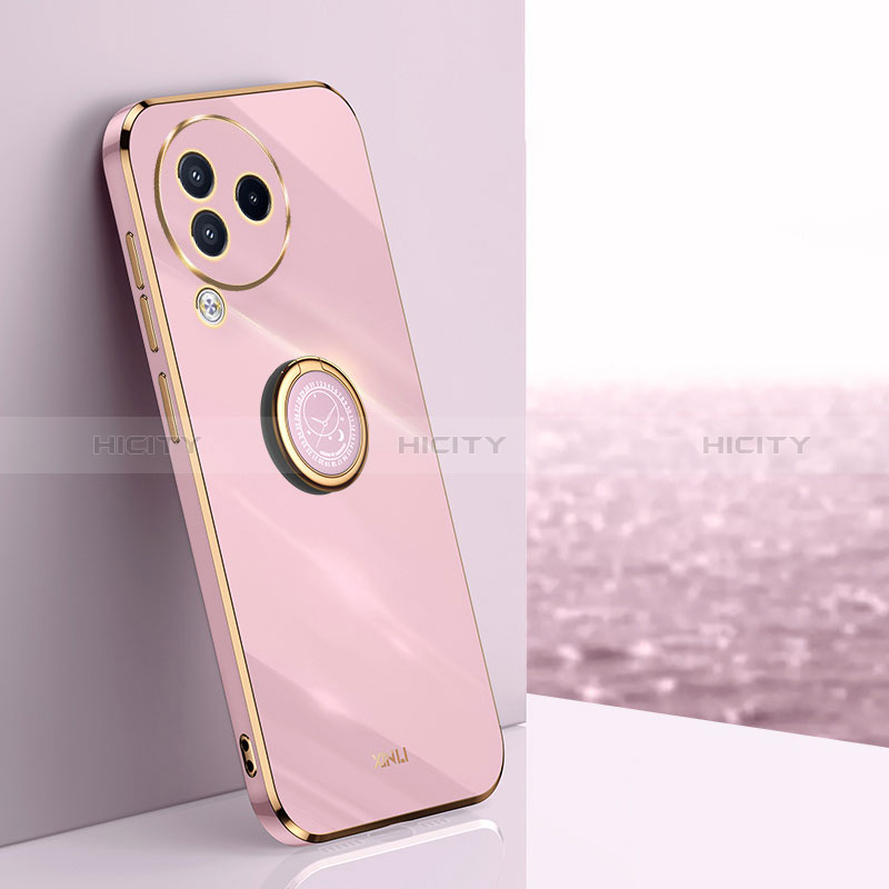 Funda Silicona Carcasa Ultrafina Goma con Magnetico Anillo de dedo Soporte XL1 para Xiaomi Civi 3 5G Purpura Claro