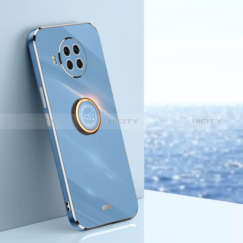 Funda Silicona Carcasa Ultrafina Goma con Magnetico Anillo de dedo Soporte XL1 para Xiaomi Mi 10i 5G Azul