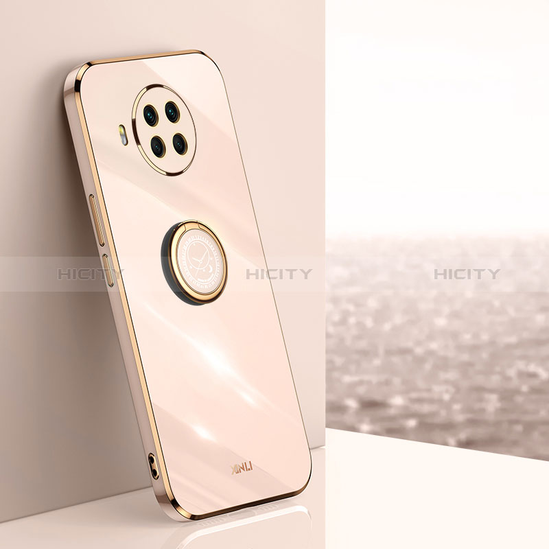 Funda Silicona Carcasa Ultrafina Goma con Magnetico Anillo de dedo Soporte XL1 para Xiaomi Mi 10i 5G Oro