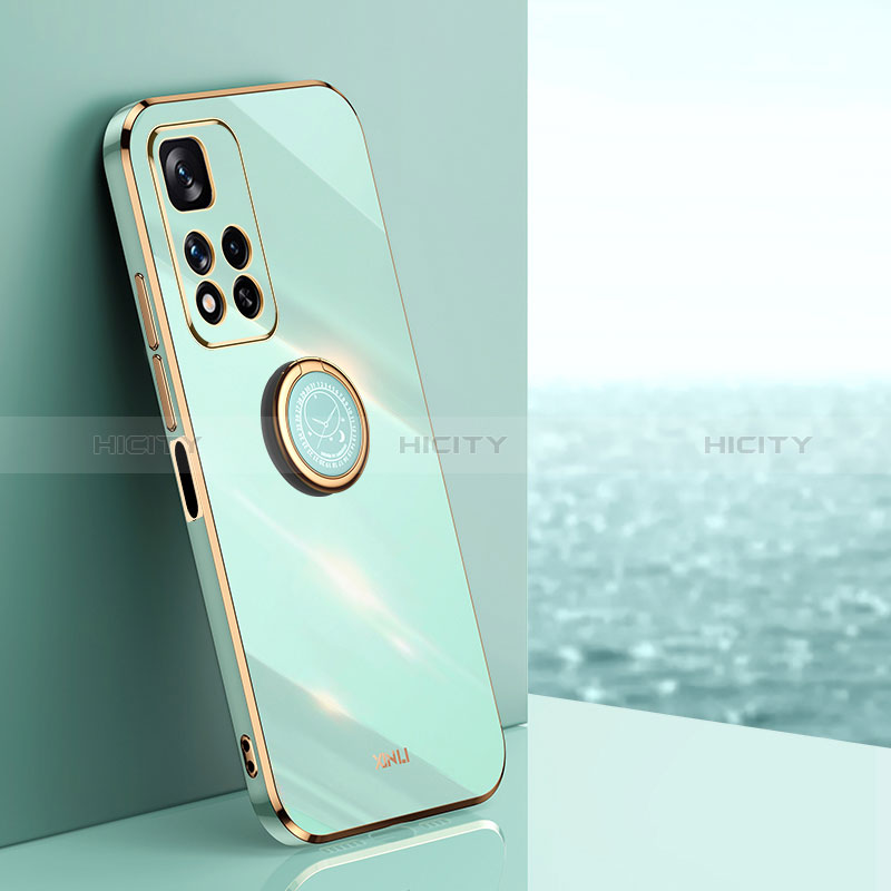 Funda Silicona Carcasa Ultrafina Goma con Magnetico Anillo de dedo Soporte XL1 para Xiaomi Mi 11i 5G (2022)