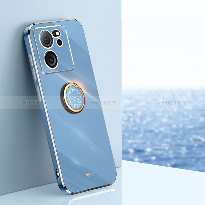 Funda Silicona Carcasa Ultrafina Goma con Magnetico Anillo de dedo Soporte XL1 para Xiaomi Mi 13T Pro 5G Azul