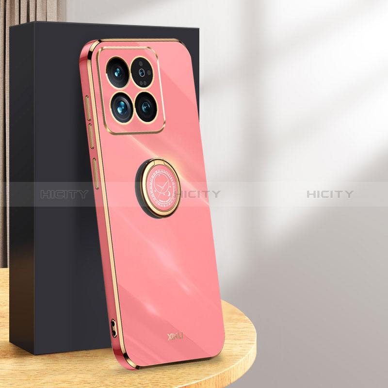 Funda Silicona Carcasa Ultrafina Goma con Magnetico Anillo de dedo Soporte XL1 para Xiaomi Mi 14 5G