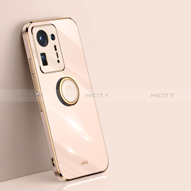 Funda Silicona Carcasa Ultrafina Goma con Magnetico Anillo de dedo Soporte XL1 para Xiaomi Mi Mix 4 5G Oro